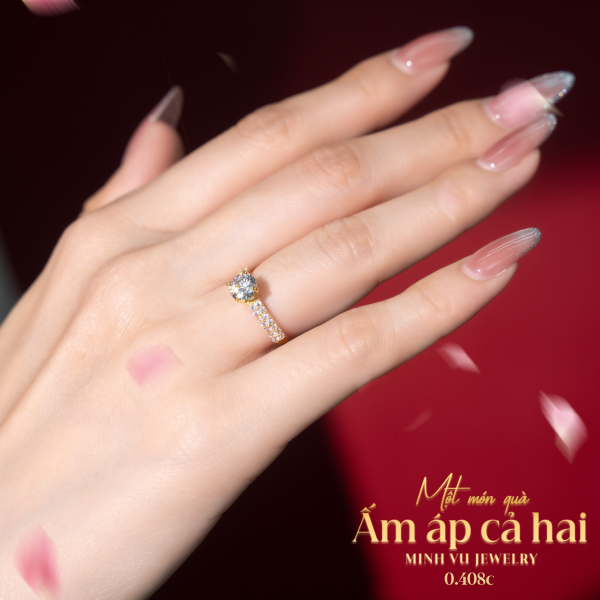 Nhẫn hột cao 0.408c 